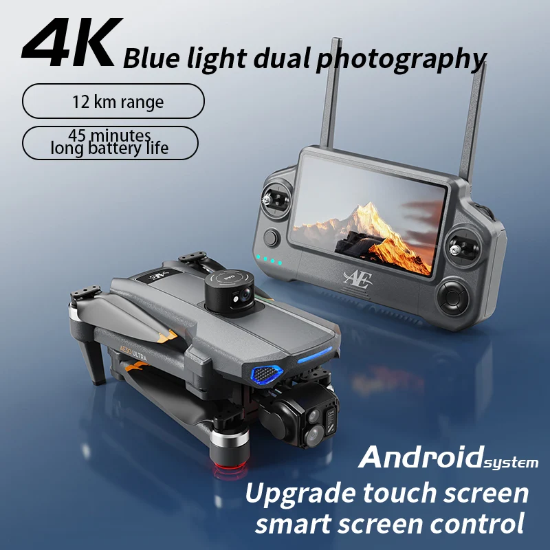 

Дрон AE30 Ultra с профессиональной камерой 4K, 3-осевым стабилизатором, 5G GPS, 360° ° Квадрокоптер с функцией обхода препятствий, складной, дальность полета 20 км, дрон для обеспечения безопасности