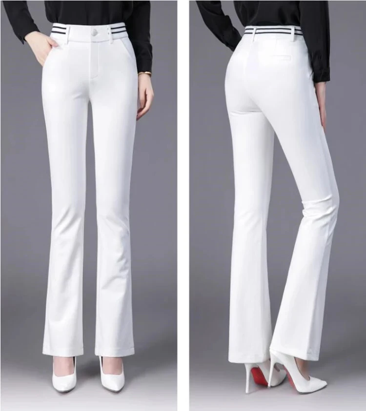 new spring autumn office lady fashion casual plus size brand female women girls stretch flare pants