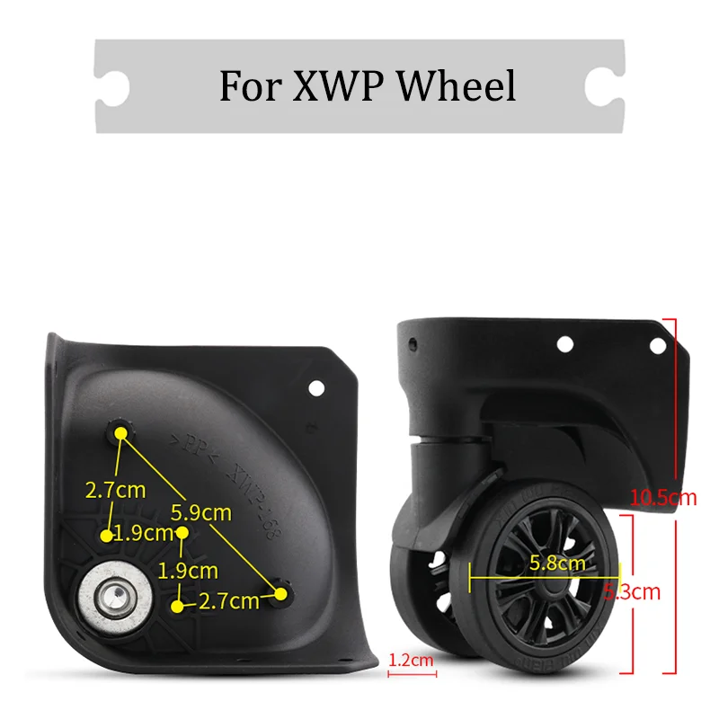 

For XWP Black Universal Wheel Replacement Suitcase Silent Smooth Shock Absorbing Durable Convenient Accessories Caster Wheels