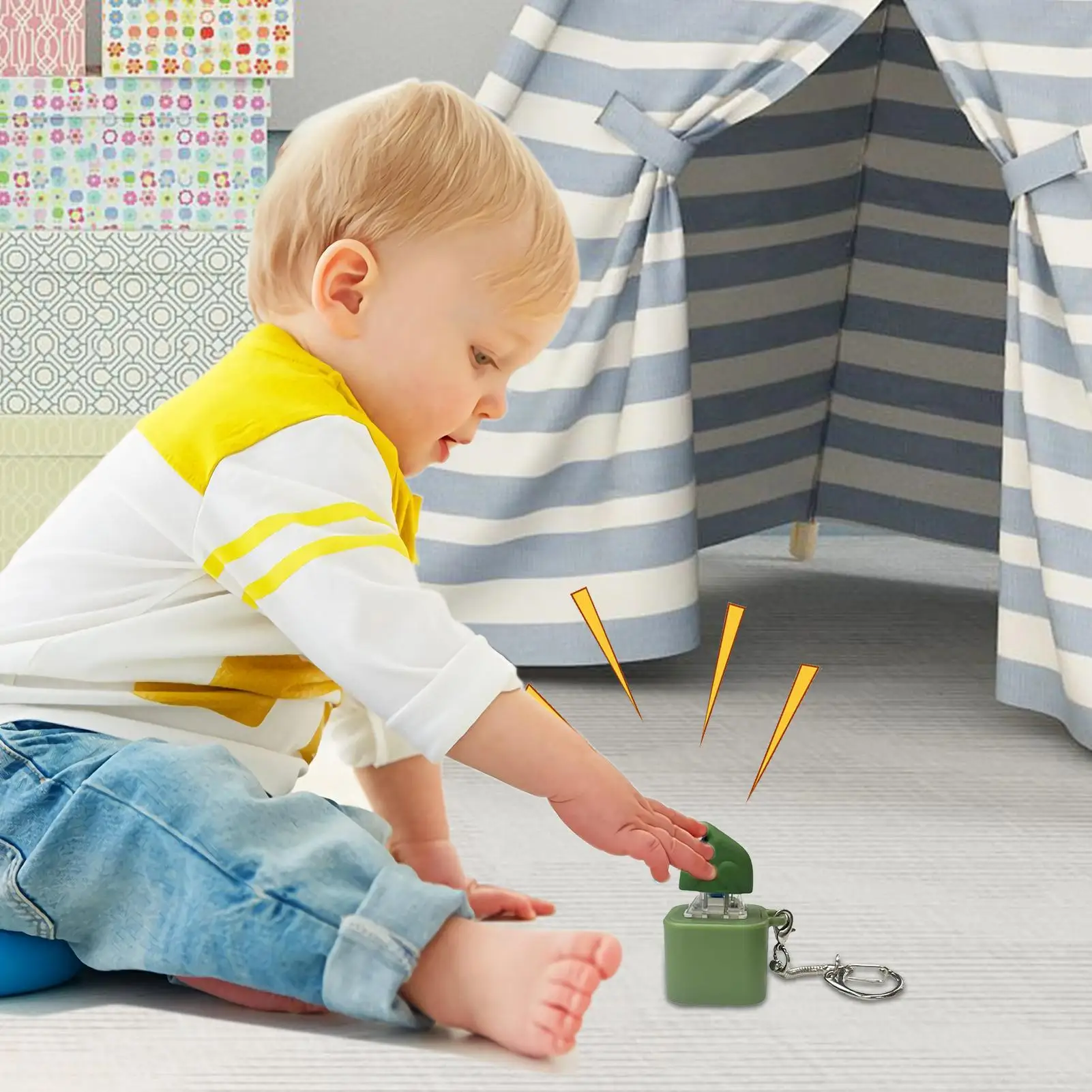 Clicant clavier jouet jeu sensoriel anti-Stress lueur et son grenouille porte-clés Clicker Fidget pour les jeunes enfants lieu de travail