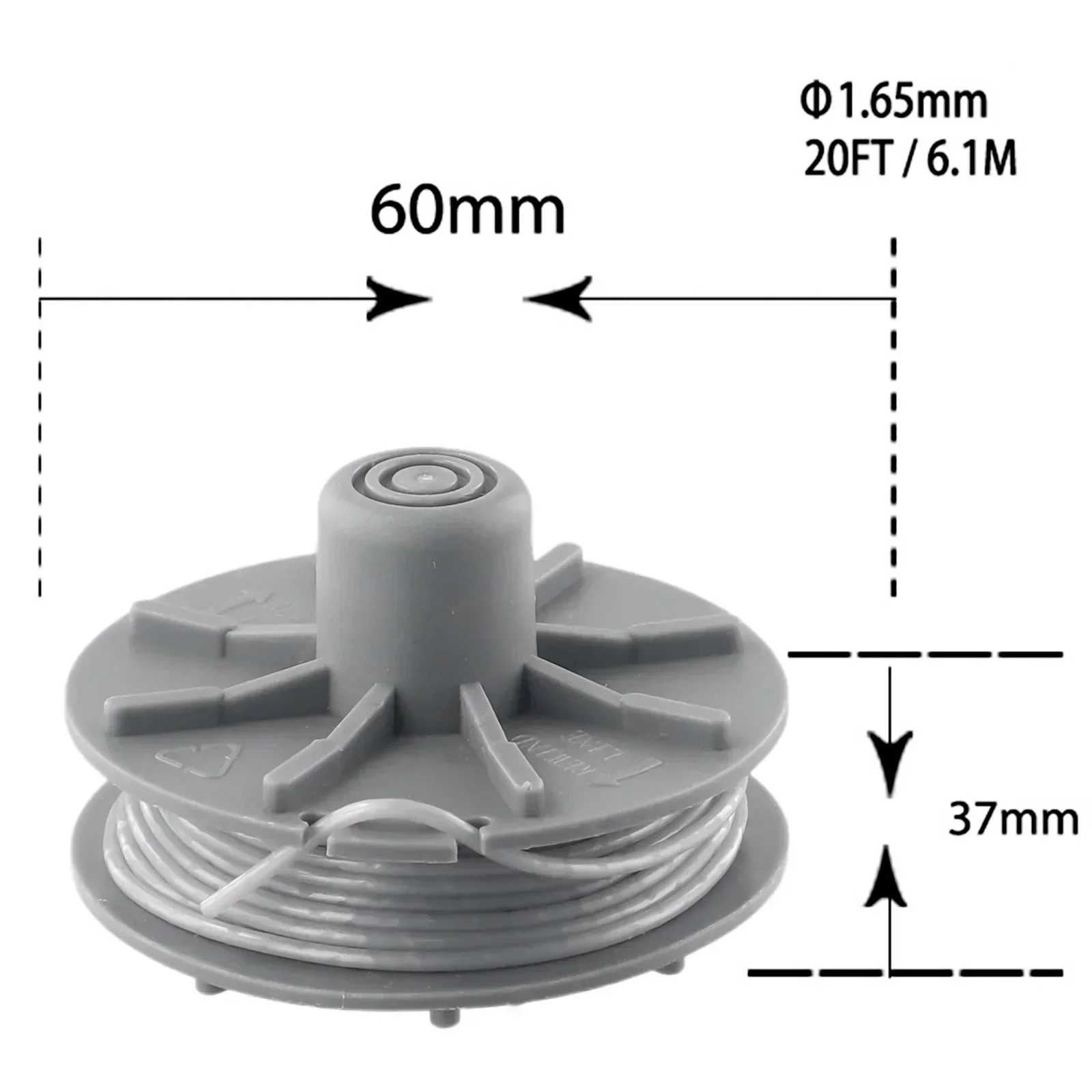 2pcs Grass Trimmer Wire Spool For 05307-20 Replacement Spool SmallCut 300 SmallCut 350/23 400/25 Auto Feed Head