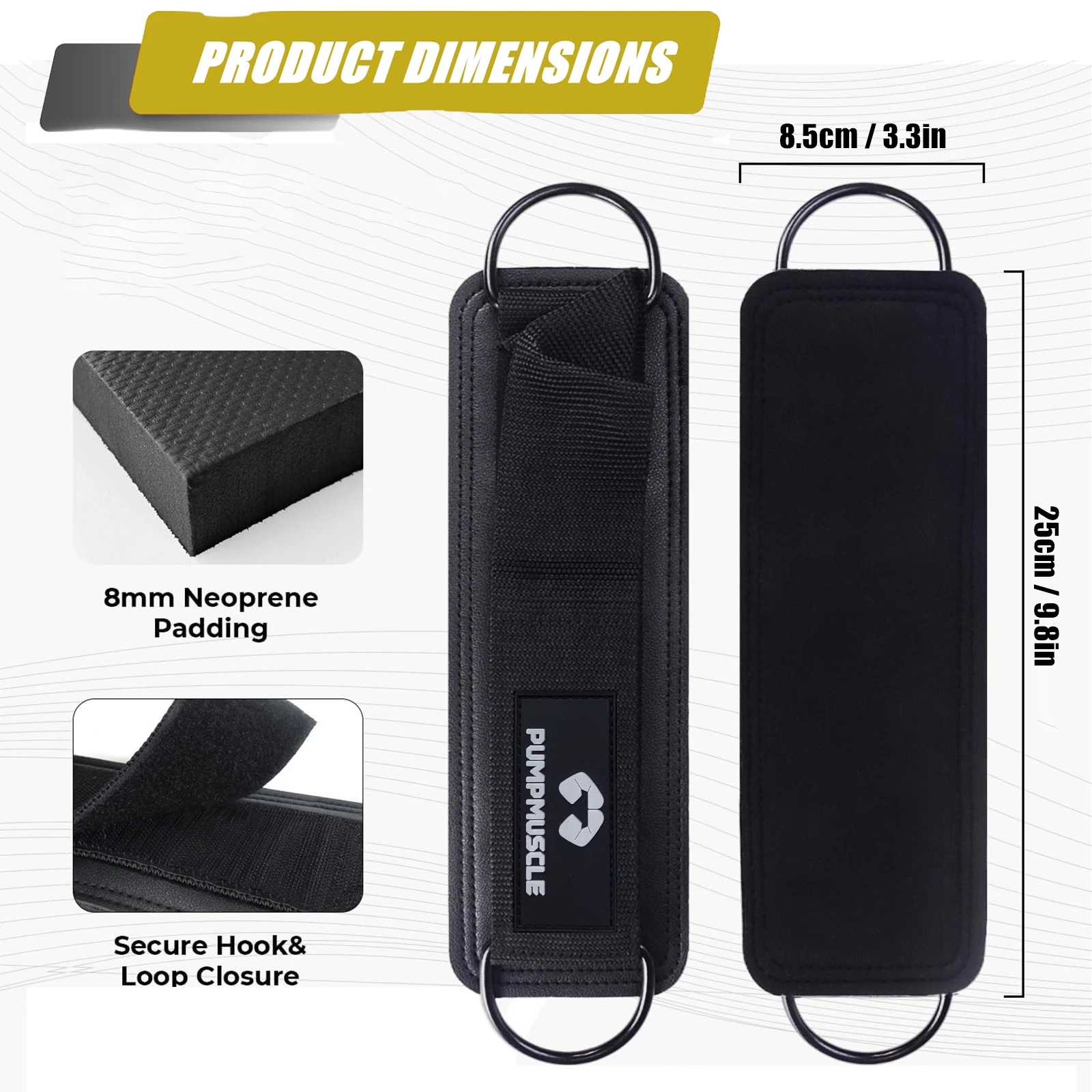 1PC Cable Machine Ankle Strap - One Size Fits All, Premium Padding, Glute Kickback for Men & Women (PU Material)