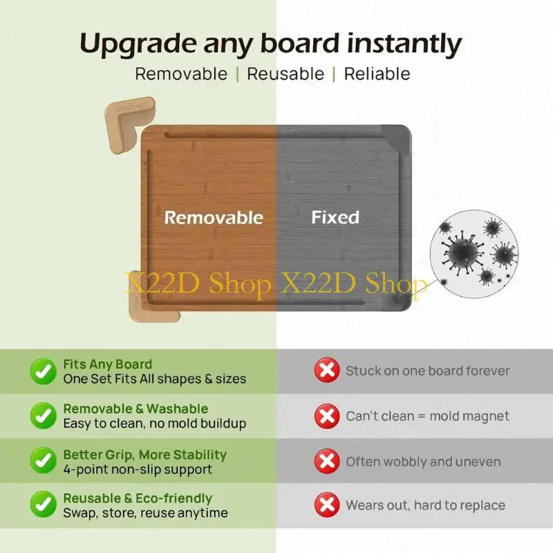 X22D Slip Resistant Silicone Cutting Mats For Countertops Kitchen Board Grippers Scratch Proof Surfaces Protectors