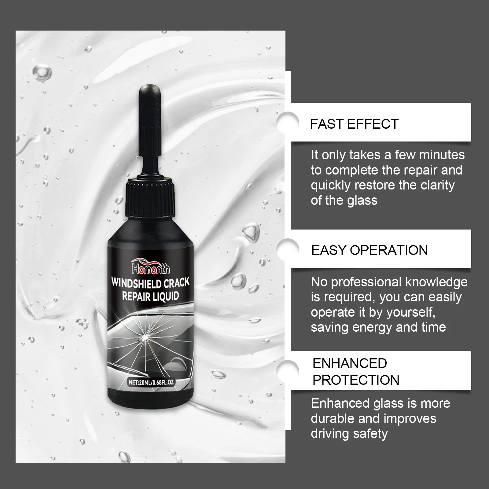 Quick Cure Windshield Crack Repair Fluid Tool Kit Invisible Restore Resin Windscreen Scratch Fix Liquid Glass Curing Glue DIY Car Accessories Auto Window Cleaner Maintenance Set
