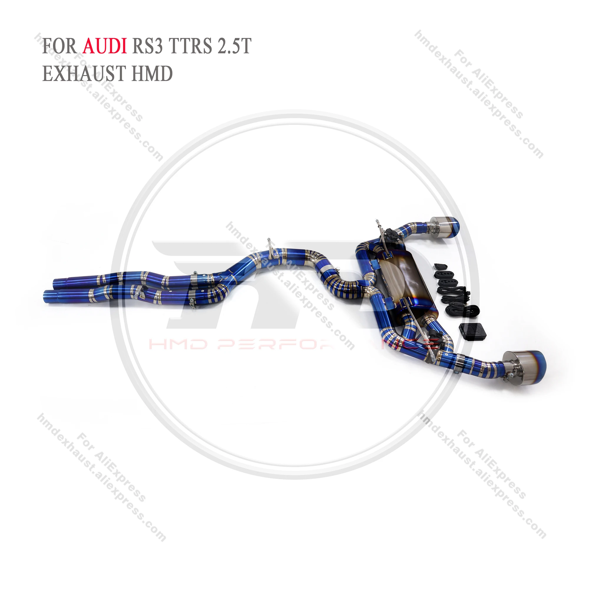 HMD Titanium Exhaust System Performance Catback for Audi RS3 TTRS 2.5T Muffler With Valve