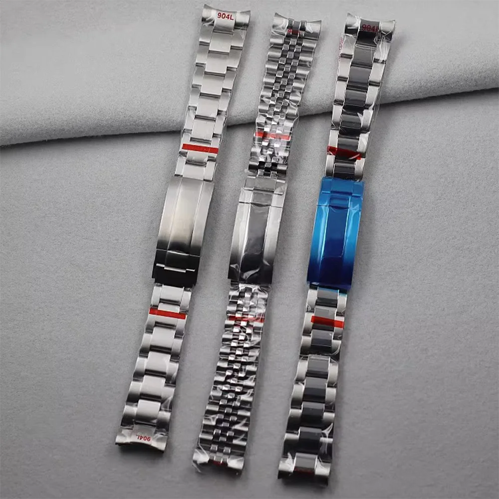 Modified 20mm steel strap watch replacement strap fine adjustment strap solid steel band Zhongguang five beads