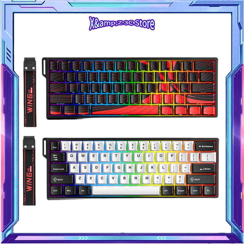 Gaming Keyboard Win68 Wired Mechanical Customized E-Sport Magnetic Switch Polling Rate Dynamic Rgb Rt Support Birthday Present