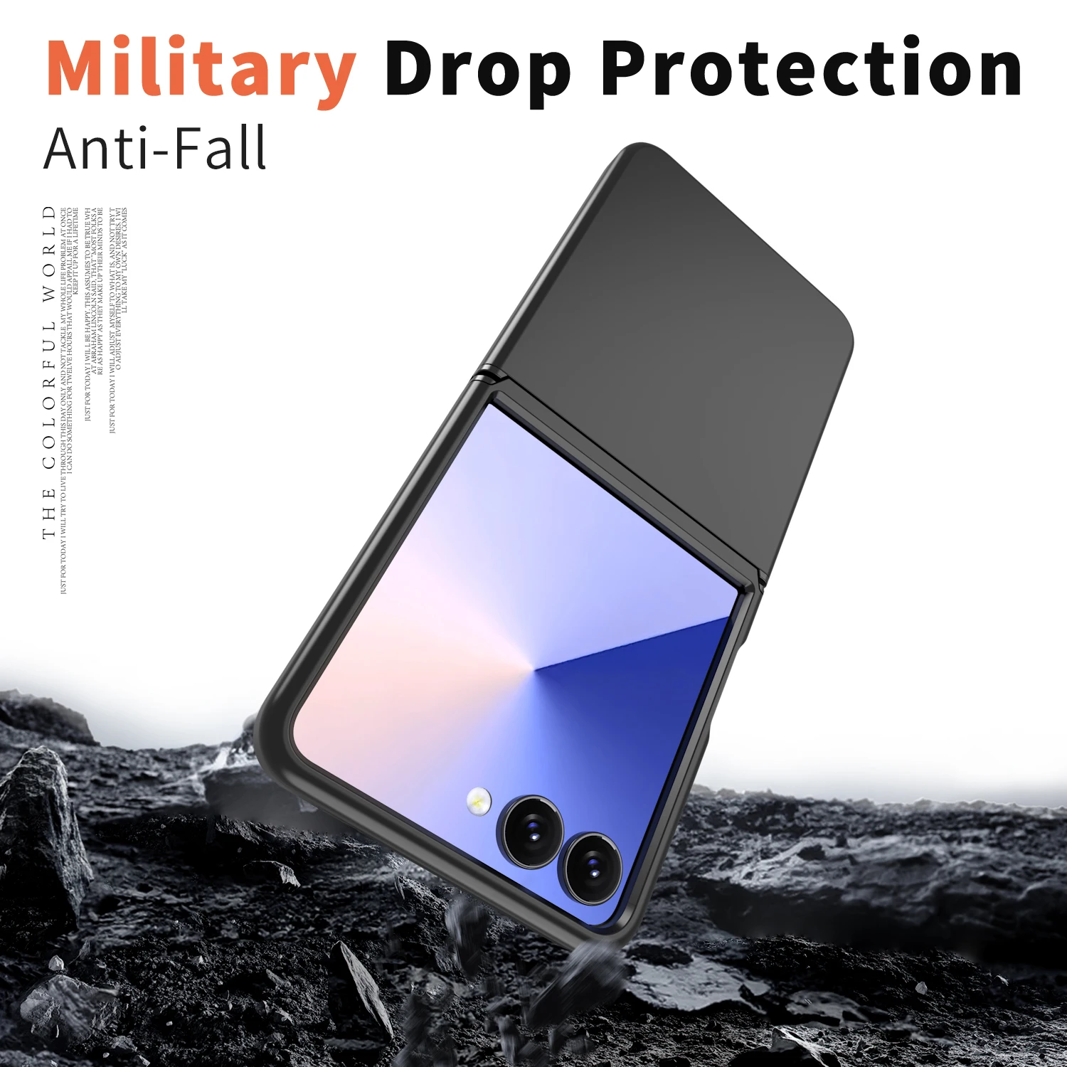 حافظة لهاتف سامسونج جالاكسي Z فليب 7 6 5 مع وصلة مفصلية فاخرة 2 في 1 قطعة صلبة + غطاء هاتف مدرع ناعم من مادة البولي يوريثان الحراري Funda #2