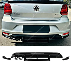 For VW POLO MK5 6R GTI Style Rear Bumper Diffuser Splitter Lip POLO 5 TSI MPI 4-Door Hatchback 2009-2014 Pre-Lci Bodykits Tuning