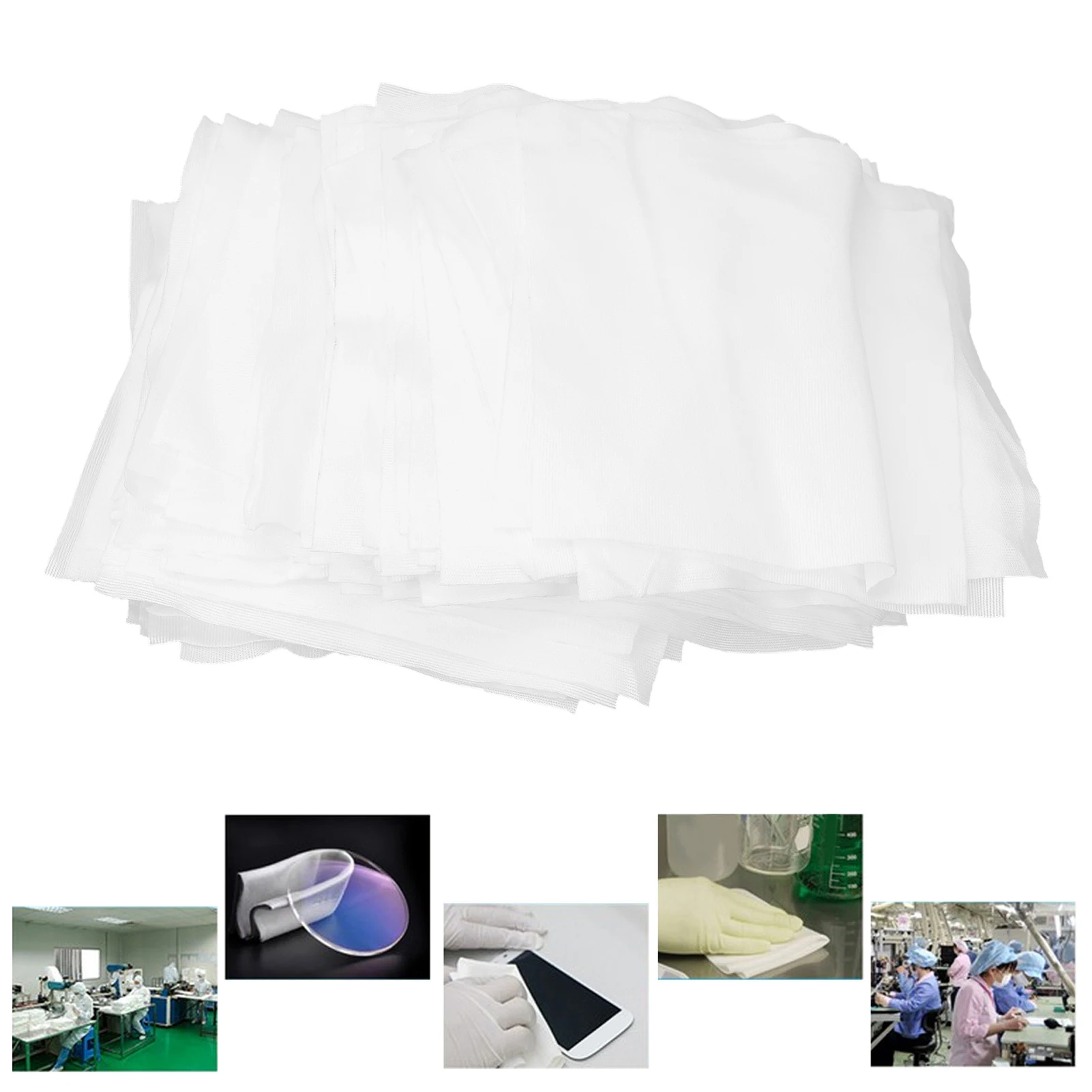 1000Pcs Microfiber Cloth Mirror Cleaning Cloths LintFree Dust Cleanroom Wipes