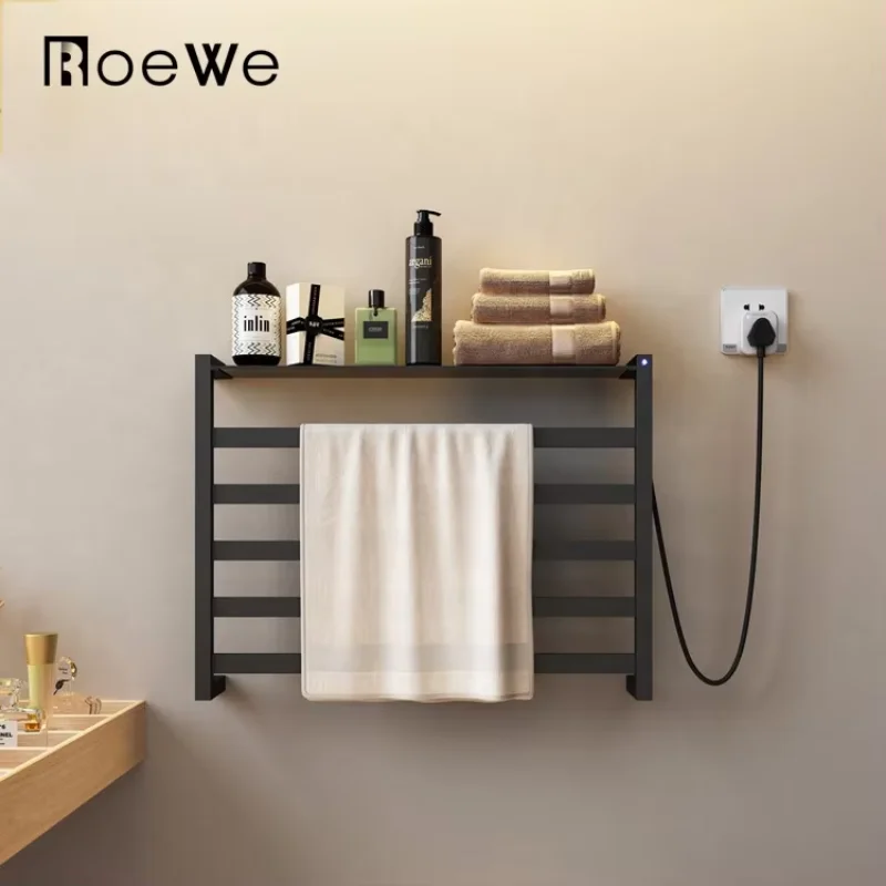 Stainless Steel Smart Home Wall Mounted Heated Towel Rail Bathroom Electric Towel Warmer Dryer Towel Heater Rack