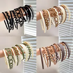 9Pcs/Set Non-slip Hair Bands for Women Men Frosted Face Wash Headband Multi-style Headbands Simple Hairband Hair Accessories