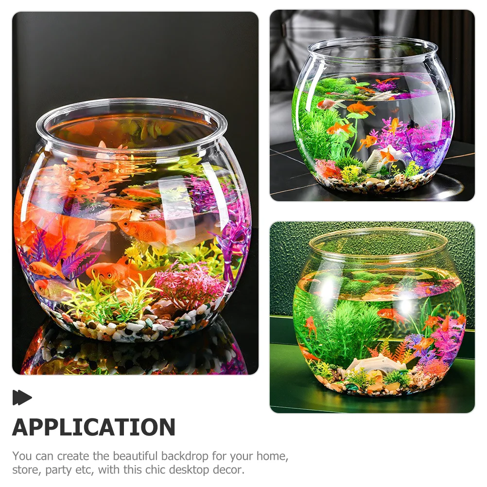 Small Fish Tank Tanks Transparent Goldfish Guest Table Hall Round Unbreakable Office Ornamental Turtle Tabletop Decorate