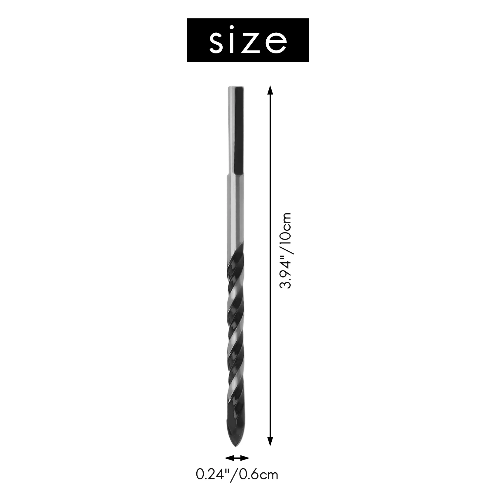 A76K Multipurpose Drill Bits, 10-Piece 6Mm Multi-Material Drill Bit Set For Drilling In Tile, Glass, Concrete, Brick, Wood, And