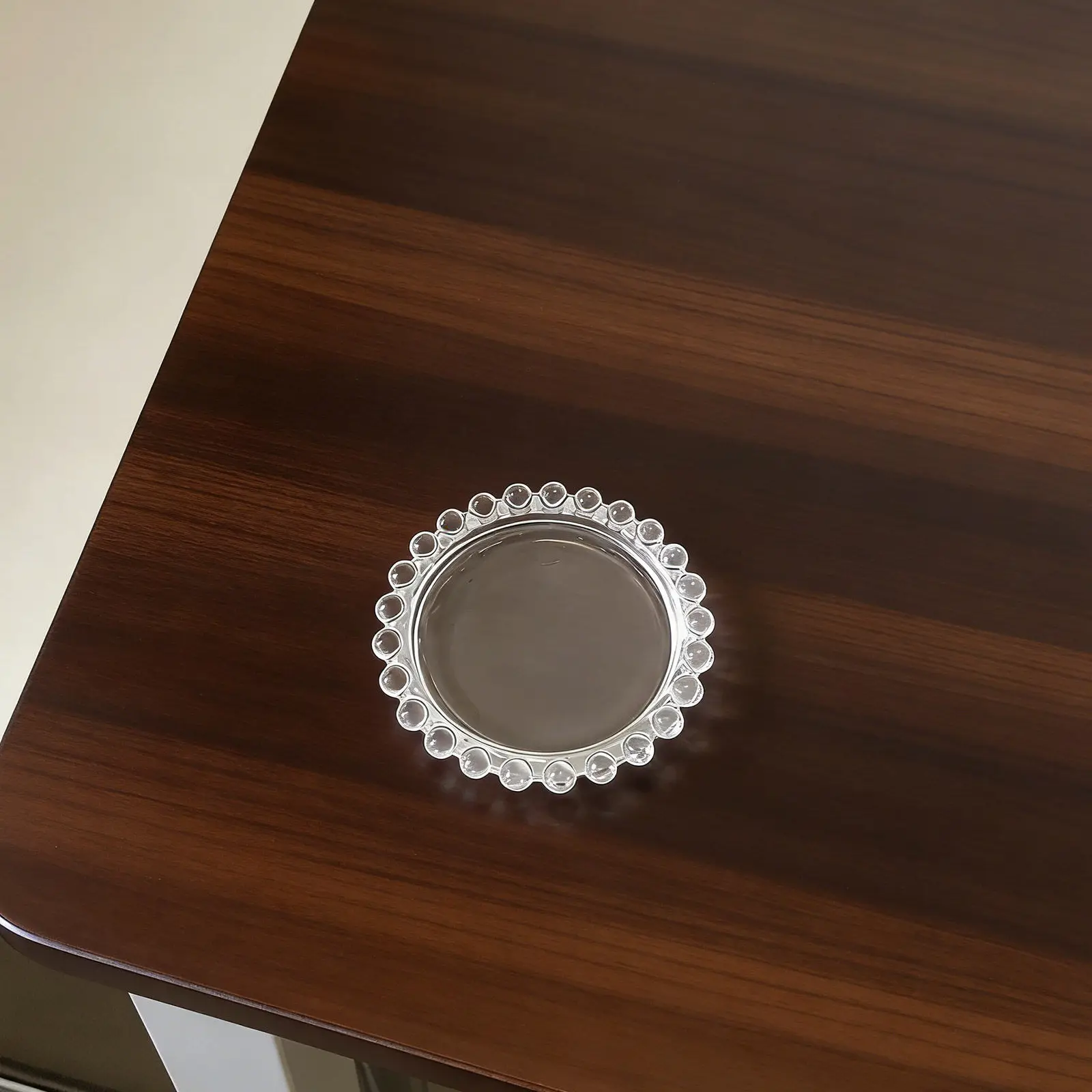 Plato de servir de vidrio transparente con textura de perla, plato para ensalada, frutas, fideos, postres, vajilla de cocina, plato para aperitivos, 1 unidad