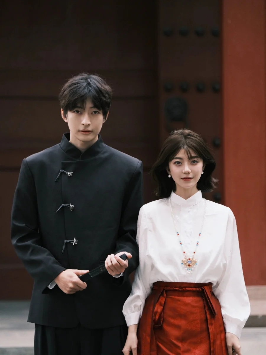 

Bla Stand Collar Casual Chinese Sle Men's Suit Jaet Versatile Loose Fit Single Button Closure Four Seasons Outerwear