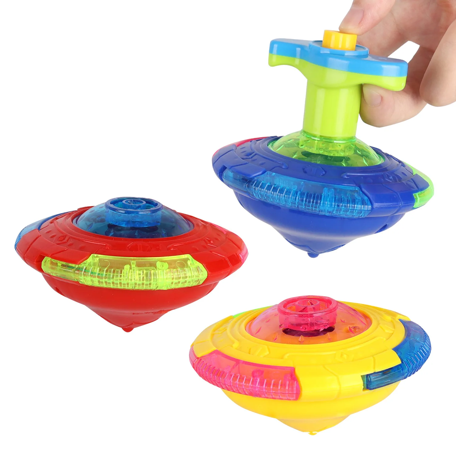 1 Pc Light Up Flashing Music Spinning Tops Luminous Rotating Gyroscope Kids Gifts Birthday Party Favors Goodie Bag Fillers