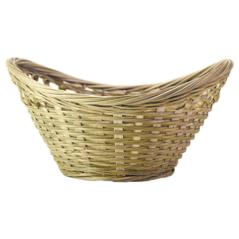 

Bamboo Kitchen Storage Basket H held Woven Fruits Egg Style Small Oval Craftsmanship Easy Clean Multi Function
