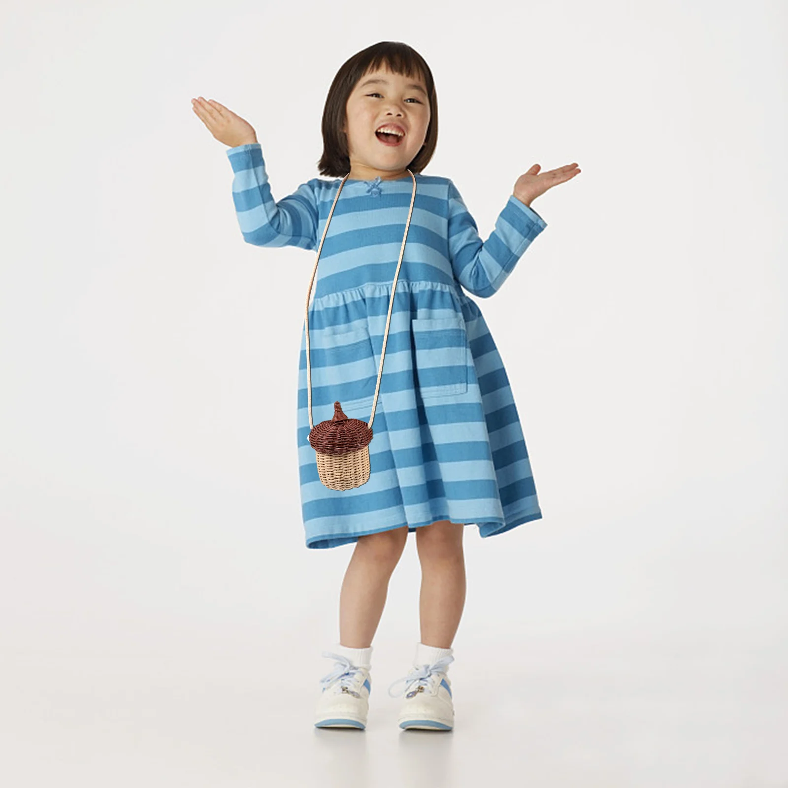 

Acorn Pouch Rattan Satchel Mini Woven Basket Storage Bag Kids Crossbody Shoulder Bag Home Decor Fine Workmanship