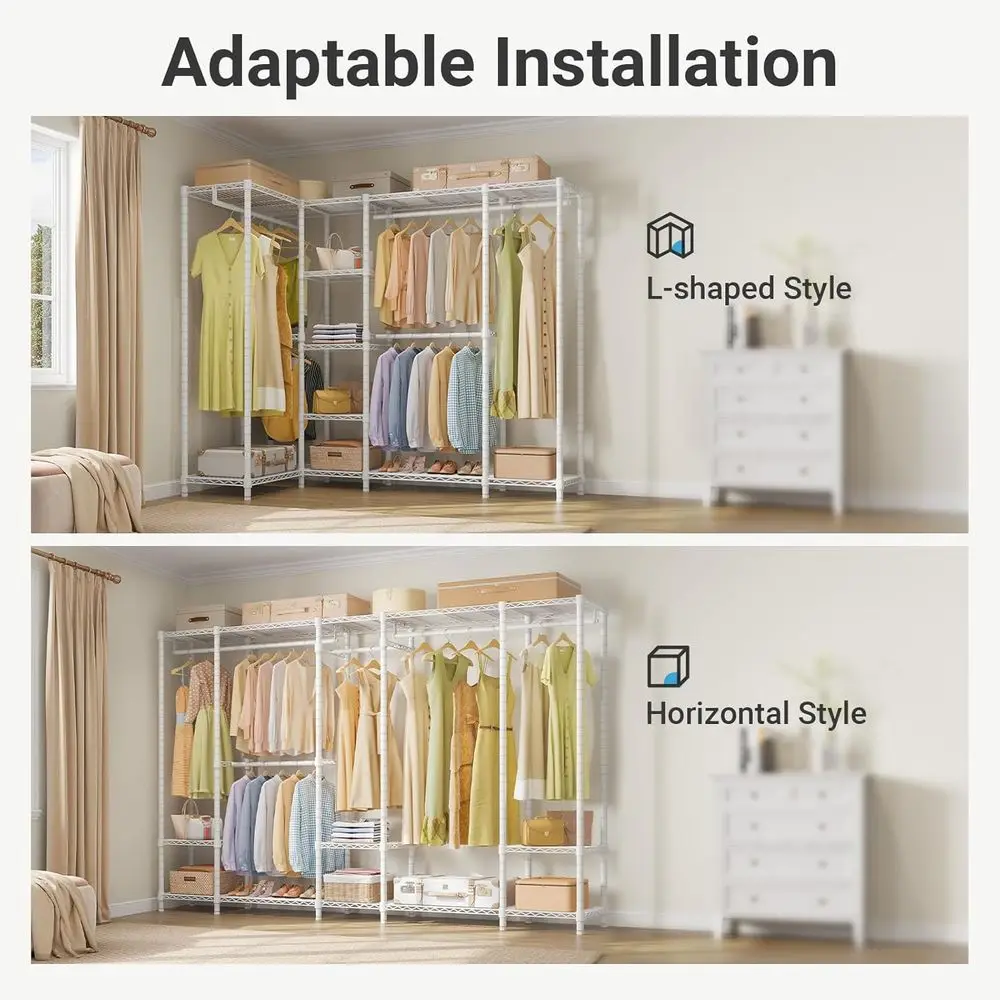 Extra Large Heavy-Duty Adjustable Shelving Closet Organizer System, White, 1300 lbs Capacity image 2