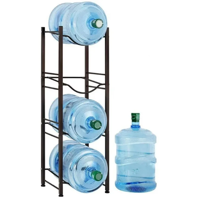 

4 Tier Black Water Cooler Jug Rack 5 Gallon Holder Heavy Duty Storage 13.39 X 13.07 X 29.52 in Organizer