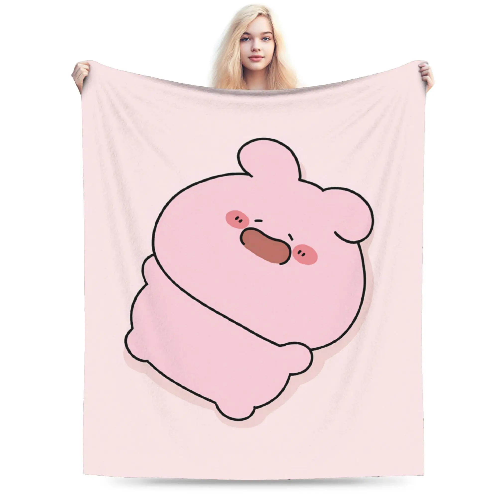 Super Soft Blanket Kids Decorative A-Asamimichaan Asleep Asamimi Throw Blanket  Flannel Bedspread For Couch Bed Sofa Bed Cover