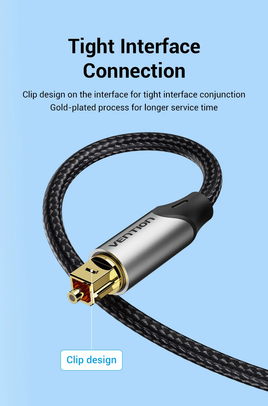 Vention Digitales Glasfaserkabel Toslink SPDIF Koaxialkabel für Verstärker Player Xbox PS5 Soundbar Kabel Optisches Audiokabel – Detail 7