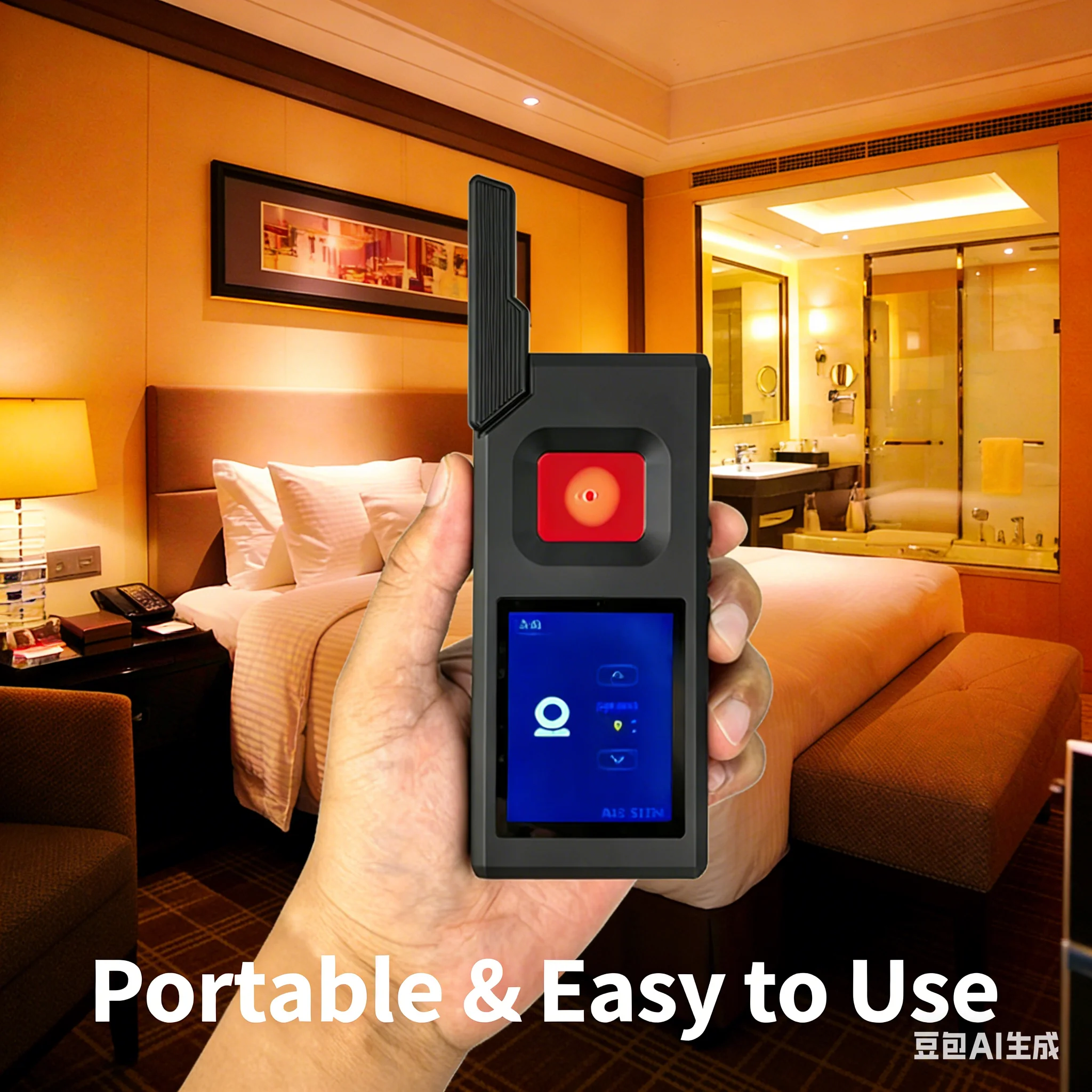 New Ai Smart Portable GPS Tracker Hidden Camera Detector, Touch Screen Operation, 10m WiFi Detection, Anti-Eavesdropping Device