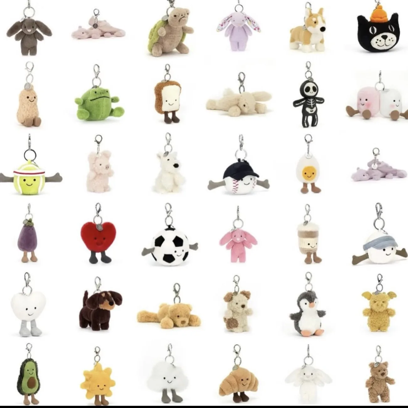 

2026 New JC Marshmallow Plush Toy, Small Cherry Charm, Little Turtle Plush Toy, Croissant, Little Penguin JC Bag Charm