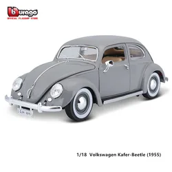 Bburago 1:18 1955 Volkswagen Kafer-Beetle Alloy Classic Car Die Cast Model Toy Collection Gift Car Model