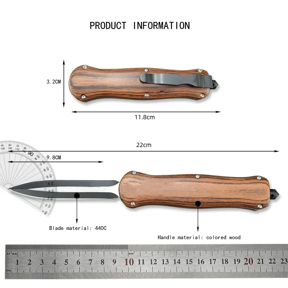 BM A016 Folding Blade Knfie Assisted Opening D2 Blade Wood Handle Hunting Knife Camping Self Defense EDC Multitool Tools Gift