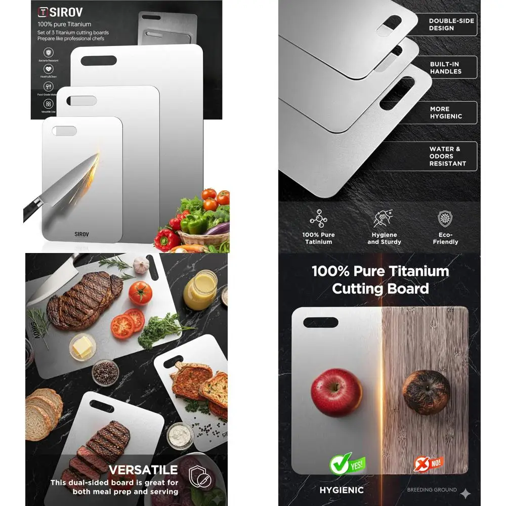 

Pure Titanium Food Grade Cutting Board, Non-Toxic, Dishwasher Safe, Ideal for Kitchen Use, Durable Chopping Surface