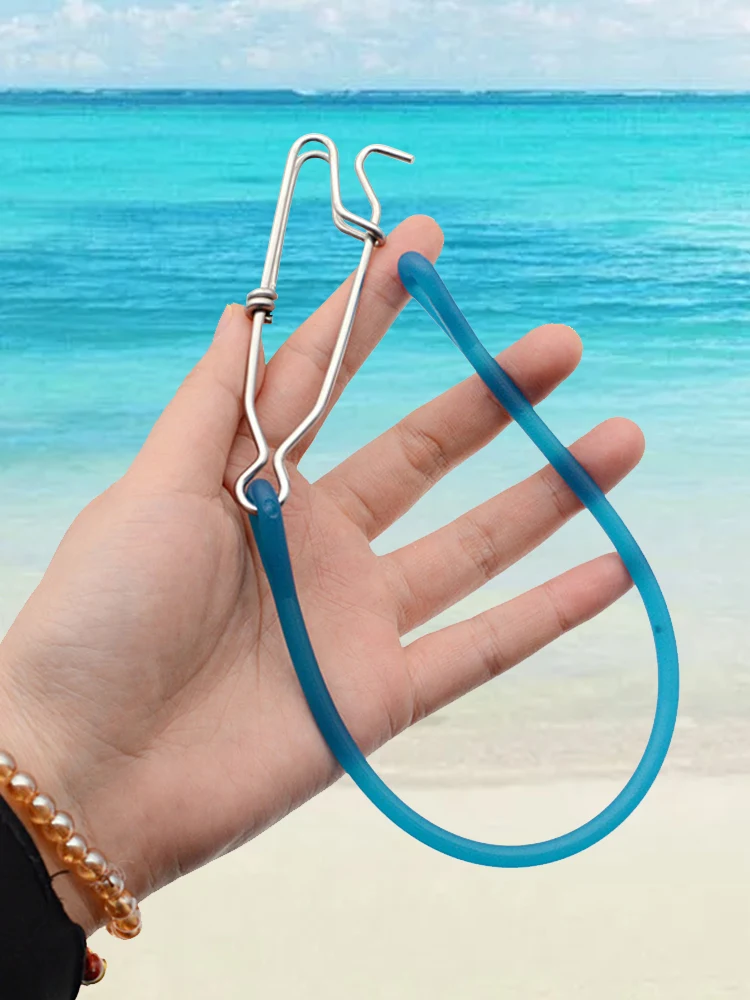 

Коннектор для рыболовных крючков и приманок с амортизирующим шнуром и фиксатором, быстросъемные застежки для воблеров для пресной и соленой воды