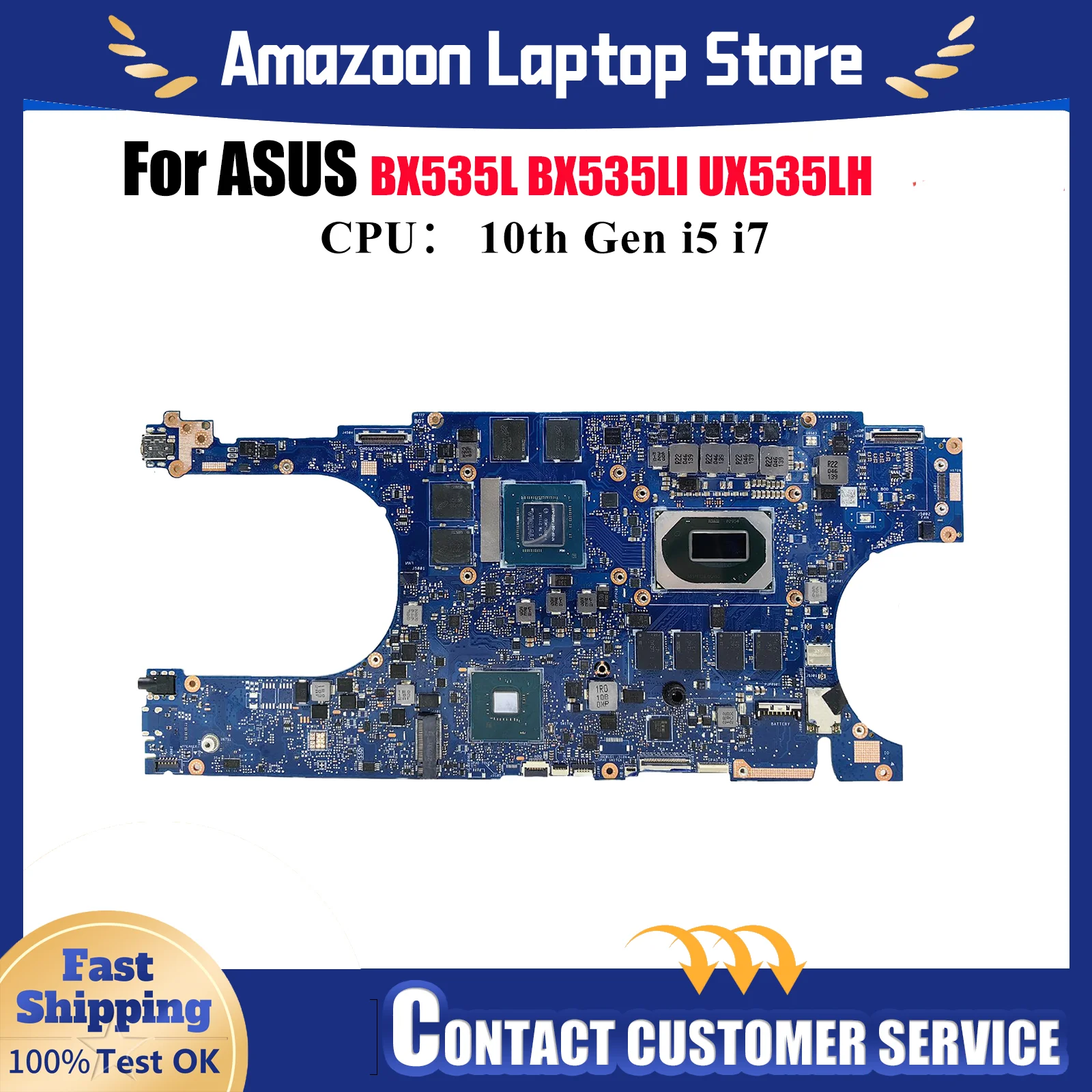 

UX535LH Материнская плата для ноутбука ASUS ZenBook UX535 UX53LH BX535LH BX535LI BX535L UX53Li Материнская плата для ноутбука 10-го поколения i5 i7