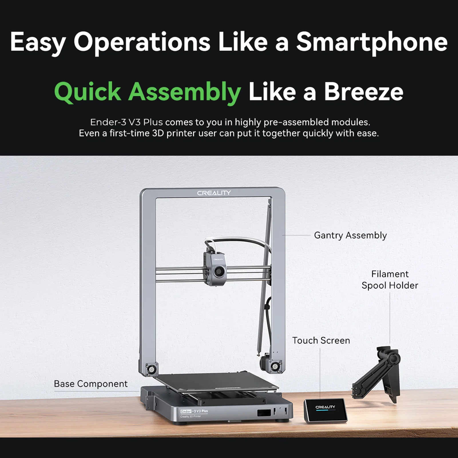 هيكل طابعة Creality Ender-3 V3 Plus ثلاثية الأبعاد Core-XZ مع دوران تلقائي عالي السرعة 600 مم/ثانية 4.3