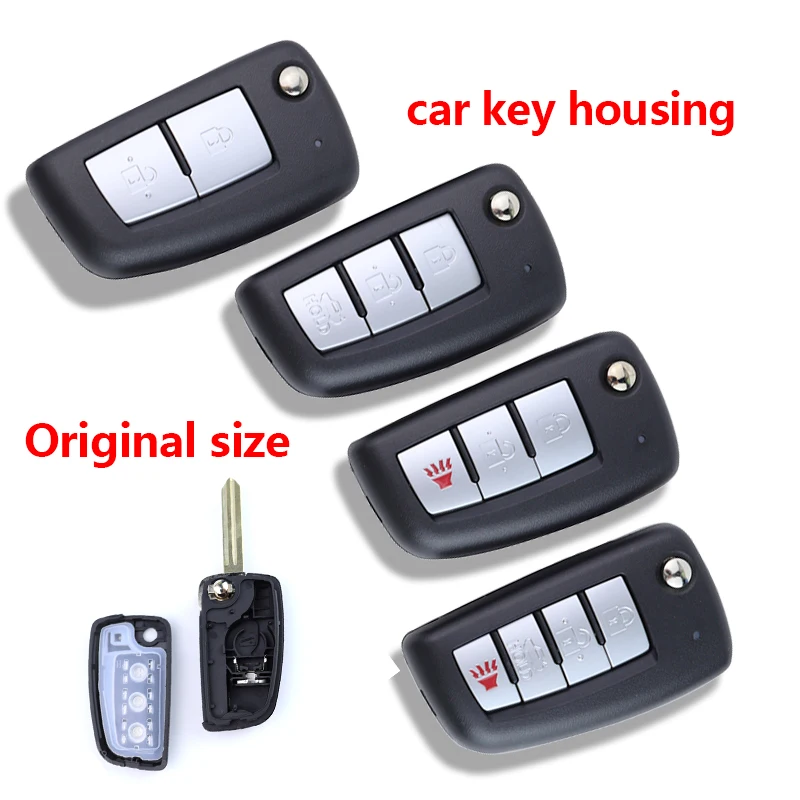 

2 /3/4 Buttons Car Key Housing Key Case Shell for Nissan Qashqai Sunny NV200 J11 Pulsar C13 Juke X-Trail T32 Micra +NSN14 Blade