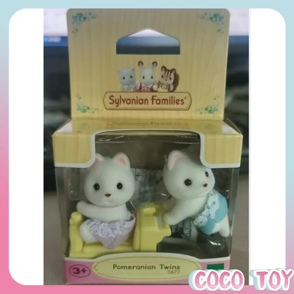 Оригинальные фигурки-близнецы Померанские шпицы Sylvanian Families, аниме-фигурки Sylvanian Family Ternurines, милые куклы-младенцы, коллекционный подарок