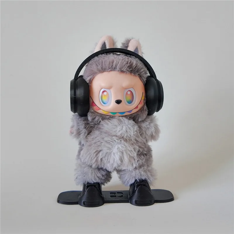 15 17cm para muñeca Labubu deportes al aire libre Snowboard accesorios plata rompevientos láser abrigo tabla de monopatín ropa