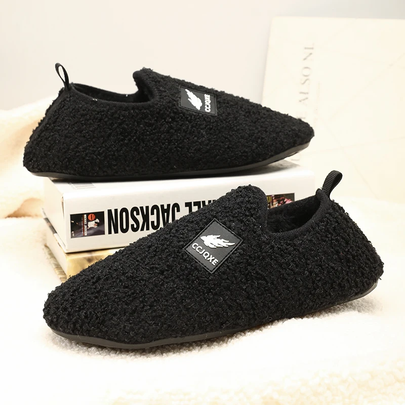 Cotton Slippers Disigner Warm Indoor Outdoor Antiskid Casual Shoe High Quality Slip on Plush Winter Couple Shoes Fluffy Slipper