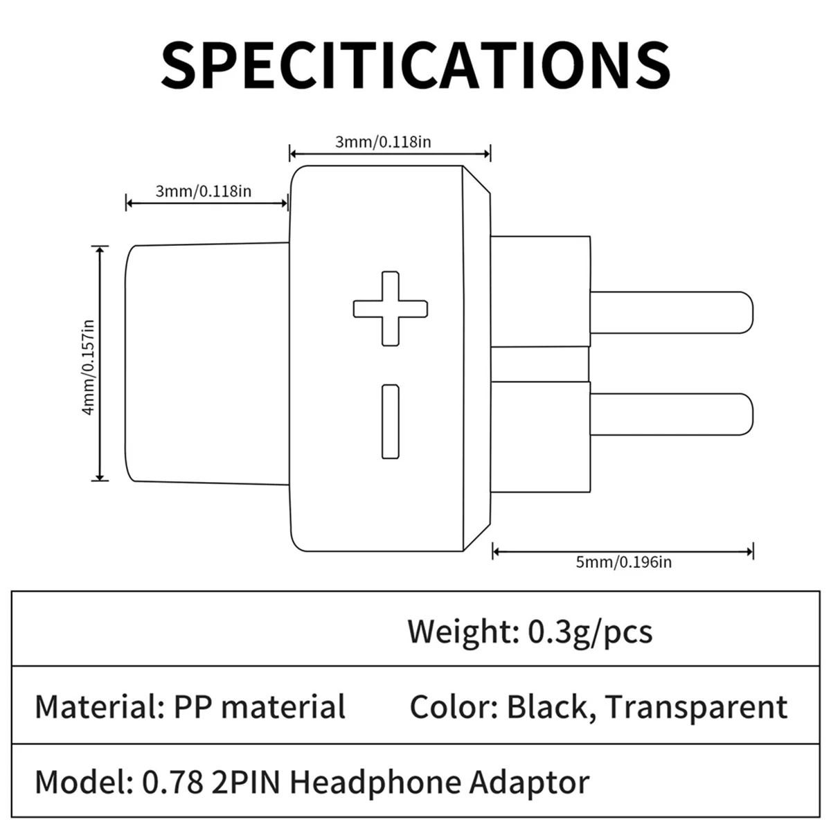 ارتفاع 2 قطعة أنثى إلى 0.78 2 دبوس ذكر سماعة محول إلى سماعات الأذن لموصل SHUOER/المغني/SOLOIST/EJ07/TAPE PRO B