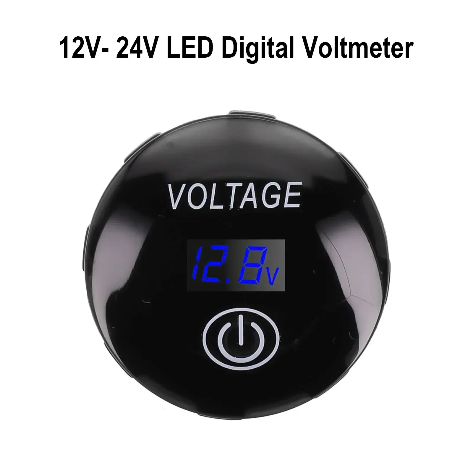 

3-digit Display Battery Voltage Gauge 12V-24V Voltmeter Compact Size Easy To Install Fixed Nut Installation LED Digital Display