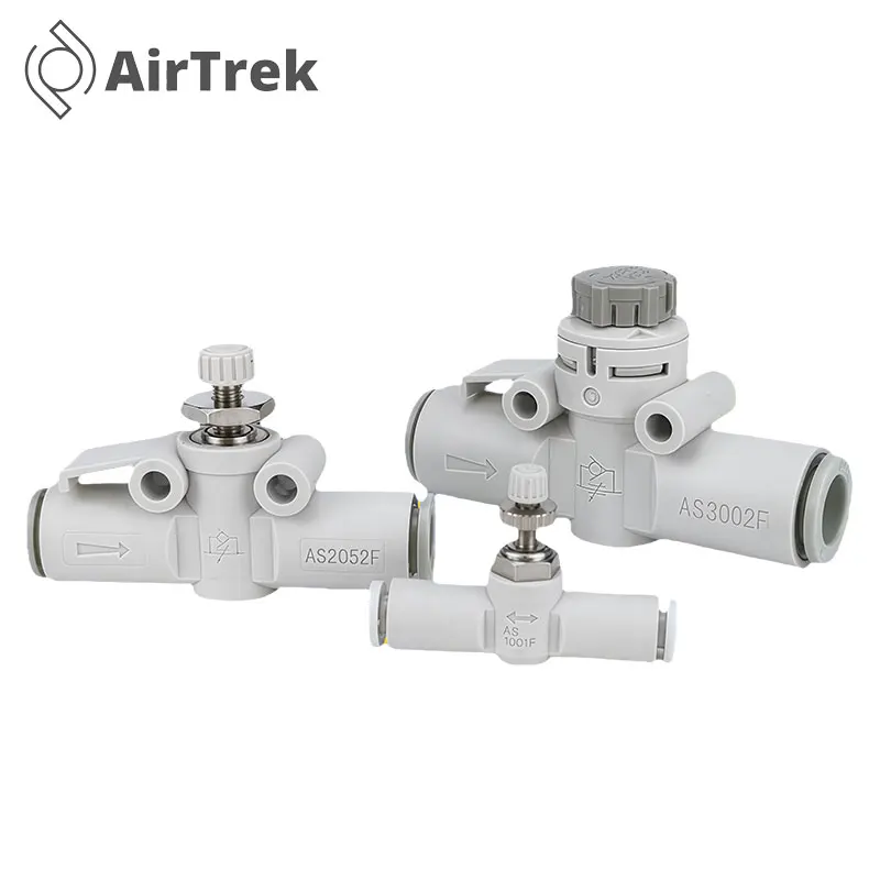 Graduated Pipeline Throttle Valve AS1201F-M5-04A,Pneumatic PipelineSpeed Control Valve AS2201F-01-06SA/08