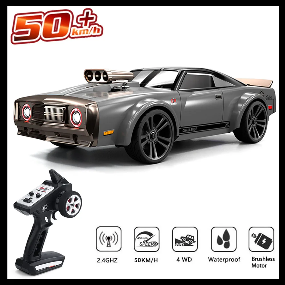 Wltoys 1:16 16303 RC Car 50KM/H 4WD RC Drift Car Remote Control Muscle Cars High Speed Racing With LED Vehicle VS 144001 Toys