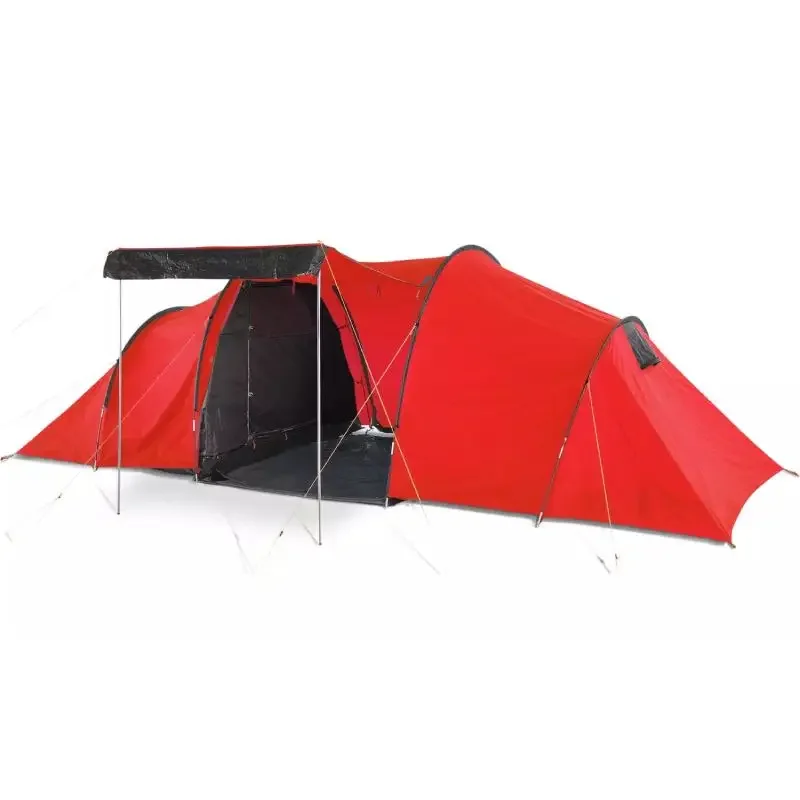 2023 Hot Sale Red Tunnel Tent Camping Thickened Rainproof Multi-person Sunscreen Nylon Material