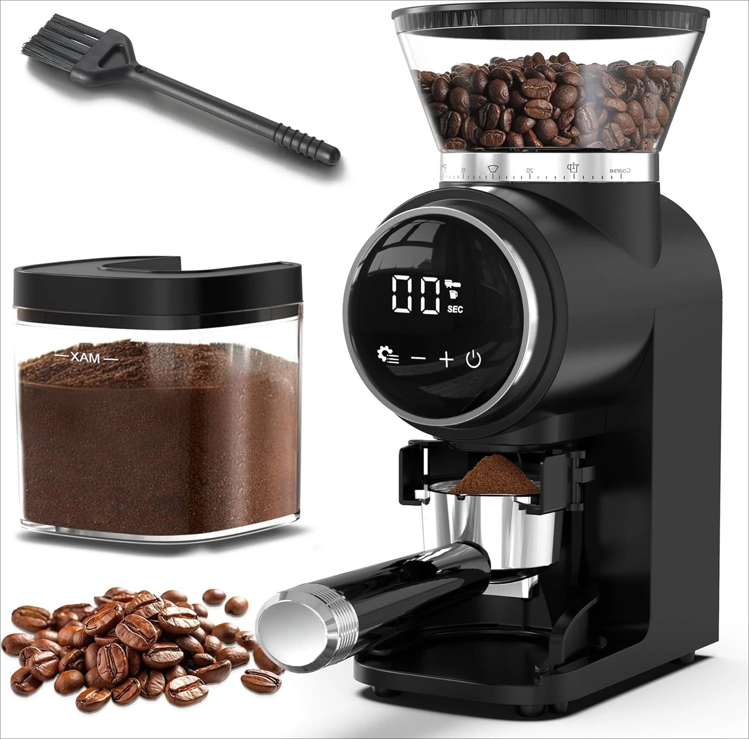 

Electric Burr Coffee Grinder Adjustable Conical Burr Mill with Touchscreen for Espresso Drip French Press Up to 12 Cups Home