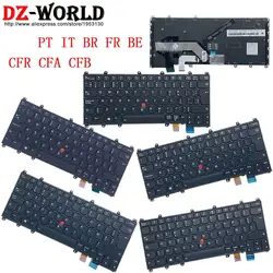 PT IT BR FR CFR CFA BE CFB Portuguese Canadian French Italian Brazilian Keyboard For Lenovo Thinkpad X380 Yoga 370 S1 4th AZERTY