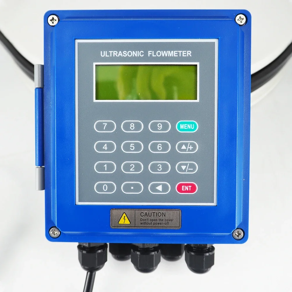 Aice Tech Wall Mounted 4~20ma Flowmeter DN50-700 Rs485 Clamp On Ultrasonic Water Liquid Flow Meter