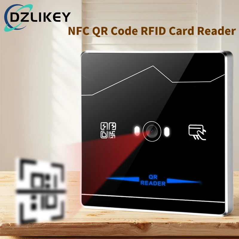 NFC QR Code RFID reader,IC Access Control Card Swiper, 8mm Ultra-Thin,Wiegand/RS485/RS232/USB/UART TTL for Office/Gate Security