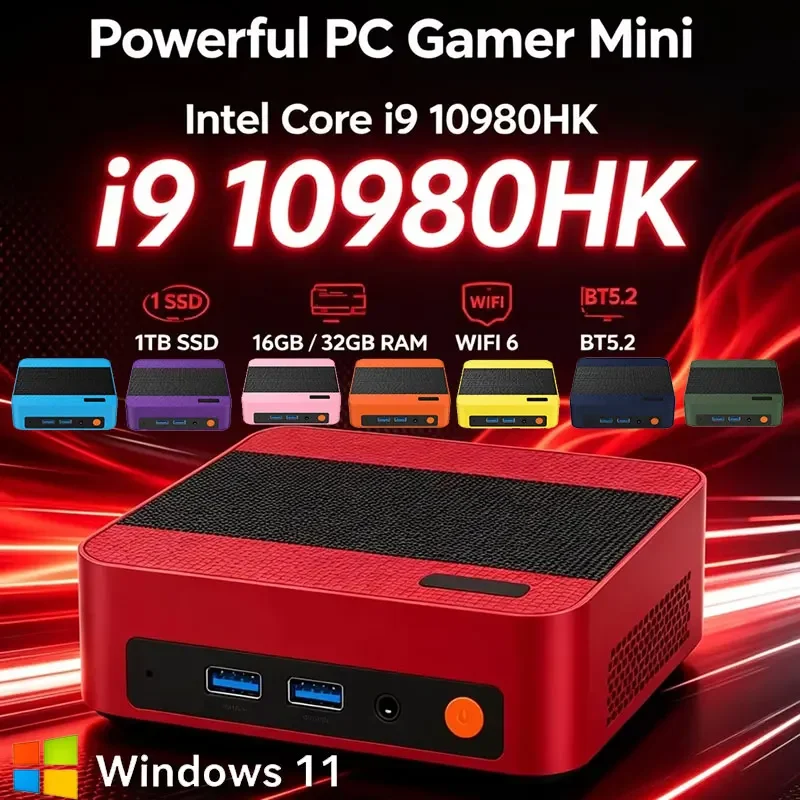 Mini Computer Intel Core I9 10980HK Mini Pc Computer Windows 11  Gaming Computer 16GB RAM 1TB 2TB SSD WiFi 6 Mini Pc