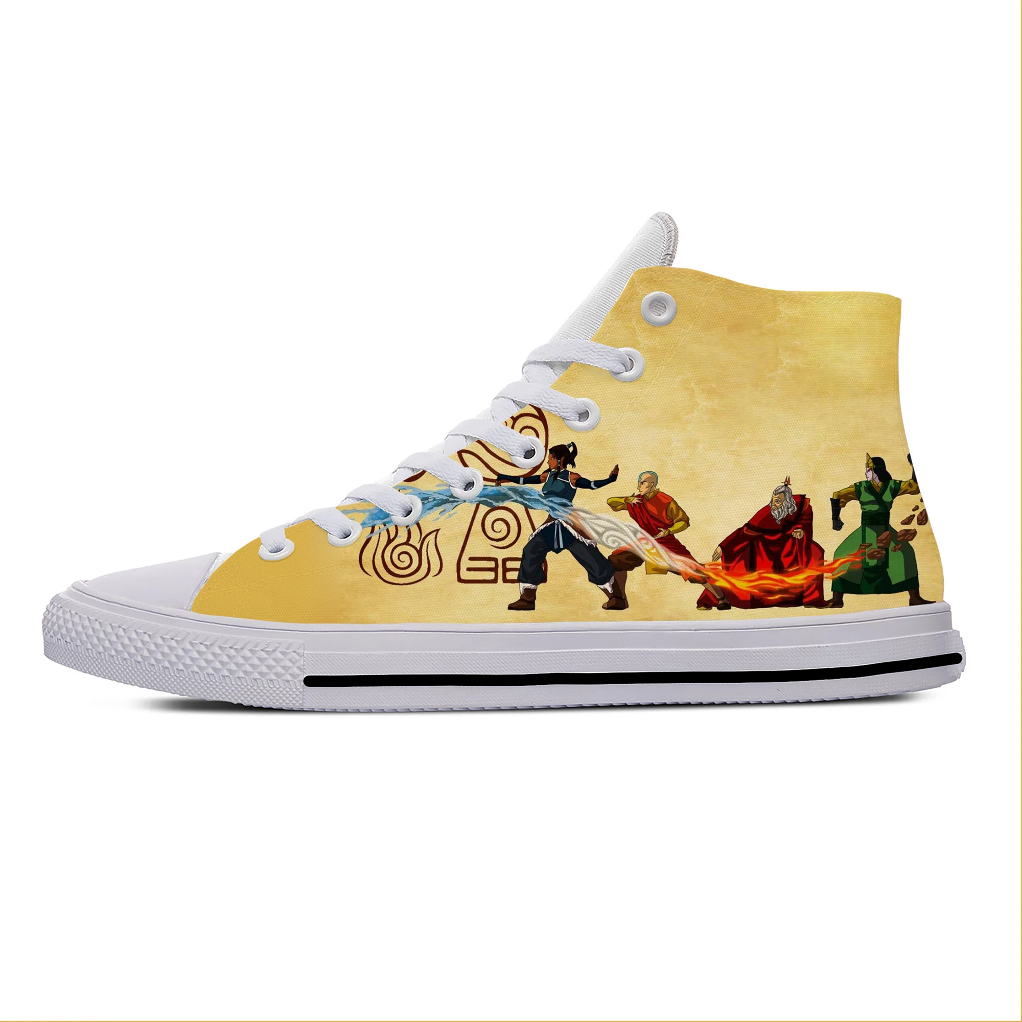 Hot Anime Manga Cartoon Avatar The Last Airbender Casual Cloth Shoes High Top Lightweight Breathable 3D Print Men Women Sneakers